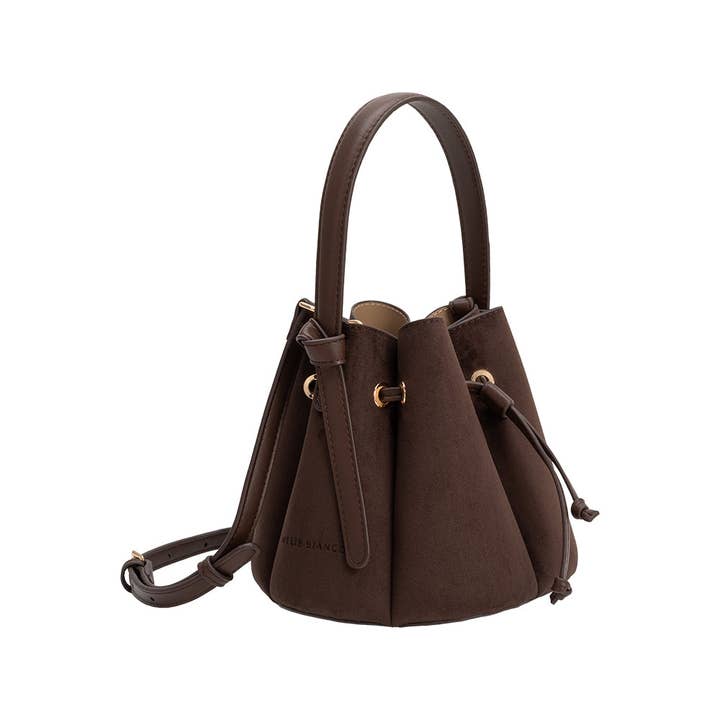 Laguna Mini Chocolate Recycled Vegan Suede Top Handle Bag