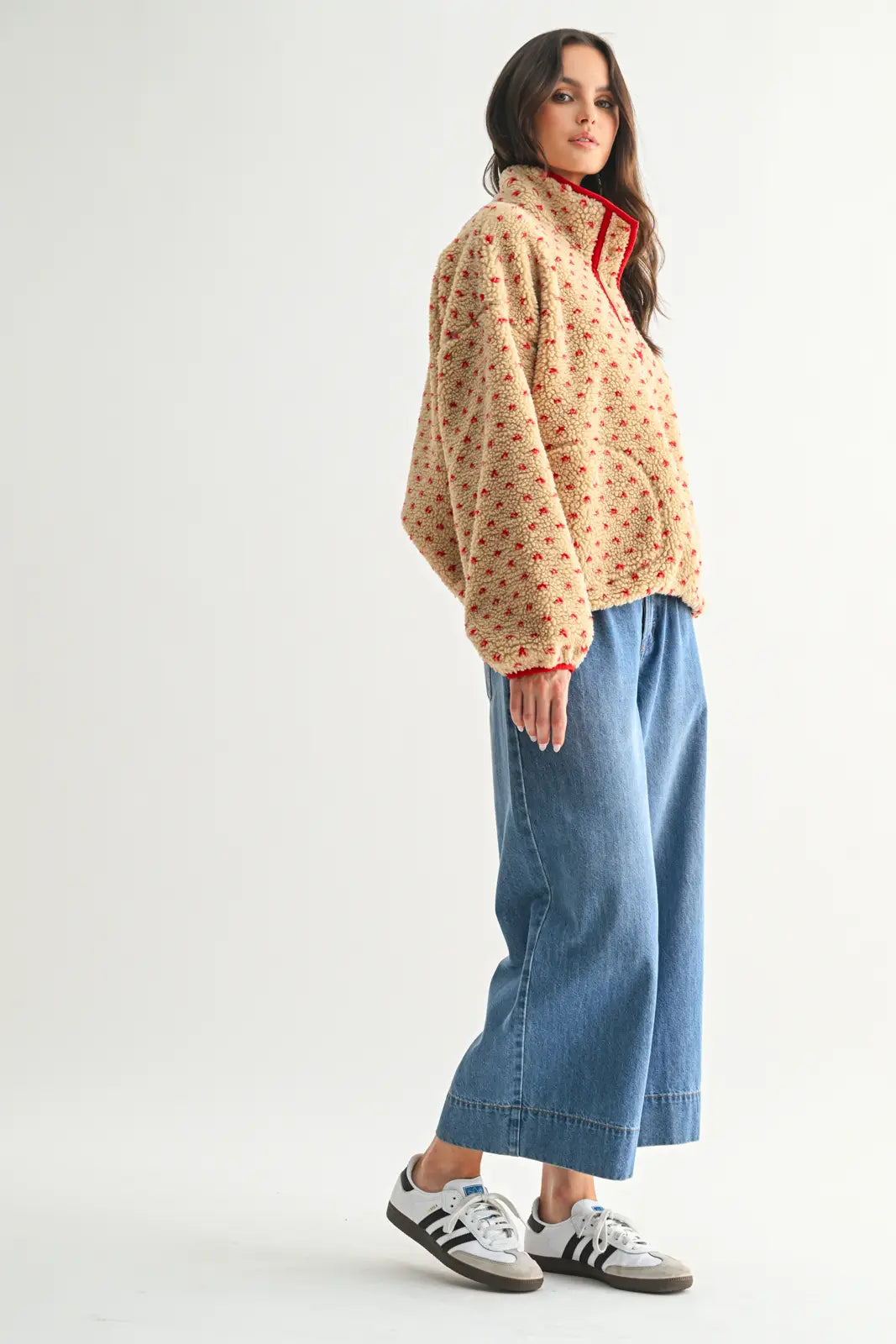 Heart Sherpa Fleece Pullover