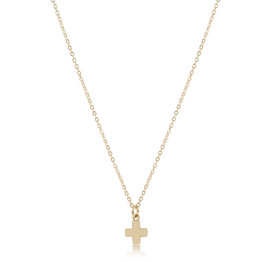 Egirl 14 Inch Necklace Gold- Signature Cross Small Gold Charm