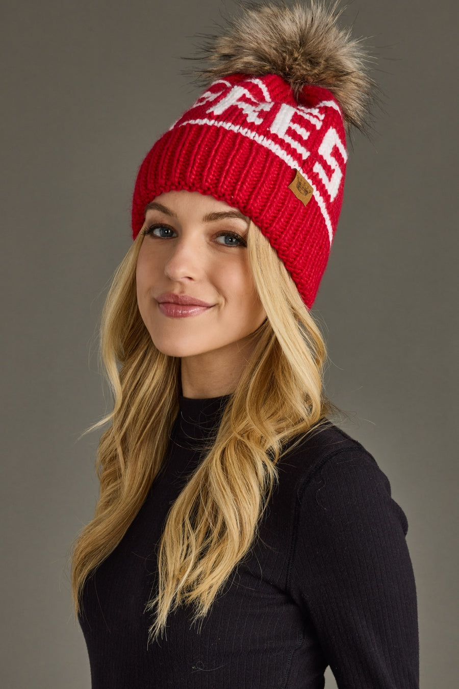 Hit The Slopes Pom Hat - Red