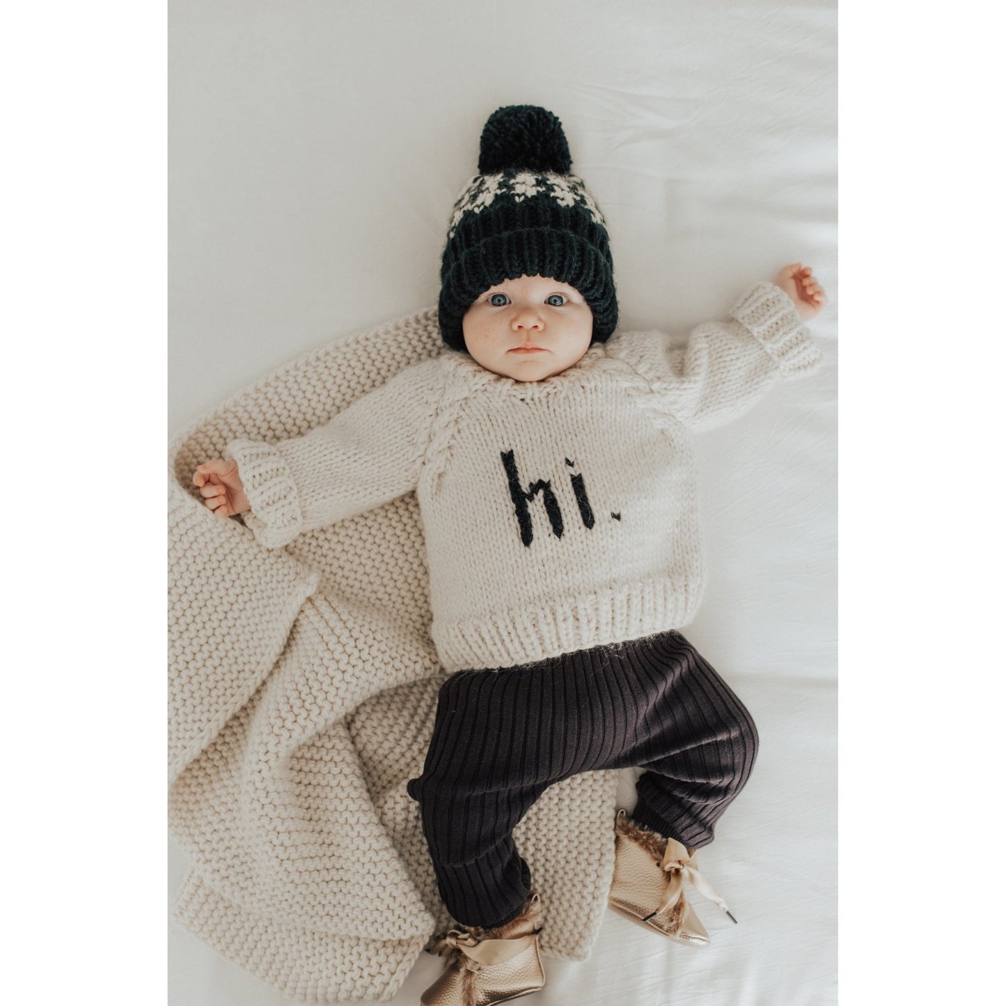 hi. Black Crew Neck Sweater (0-6 months)