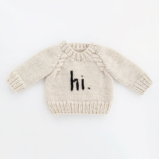 hi. Black Crew Neck Sweater (0-6 months)