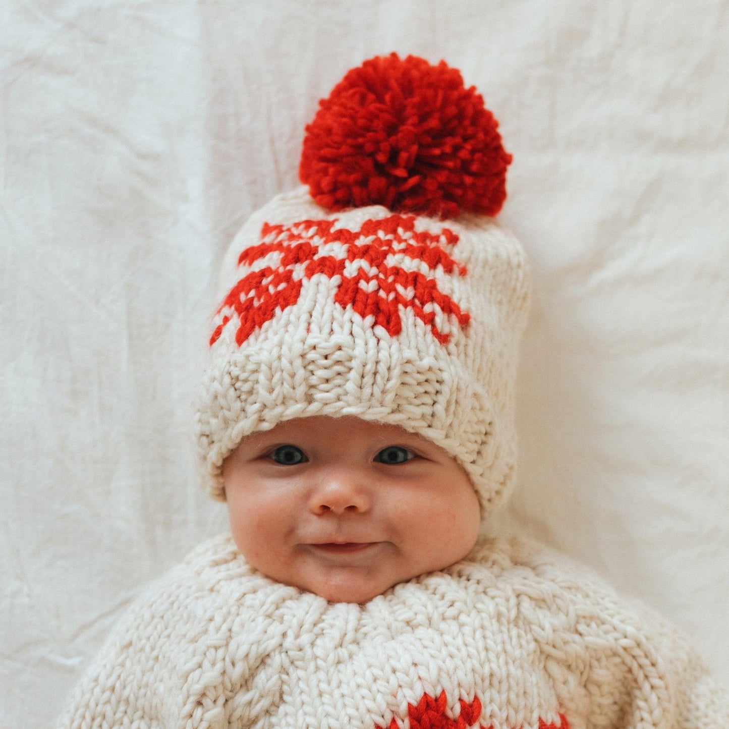 Snowflake Natural Beanie Hat for Baby & Kids