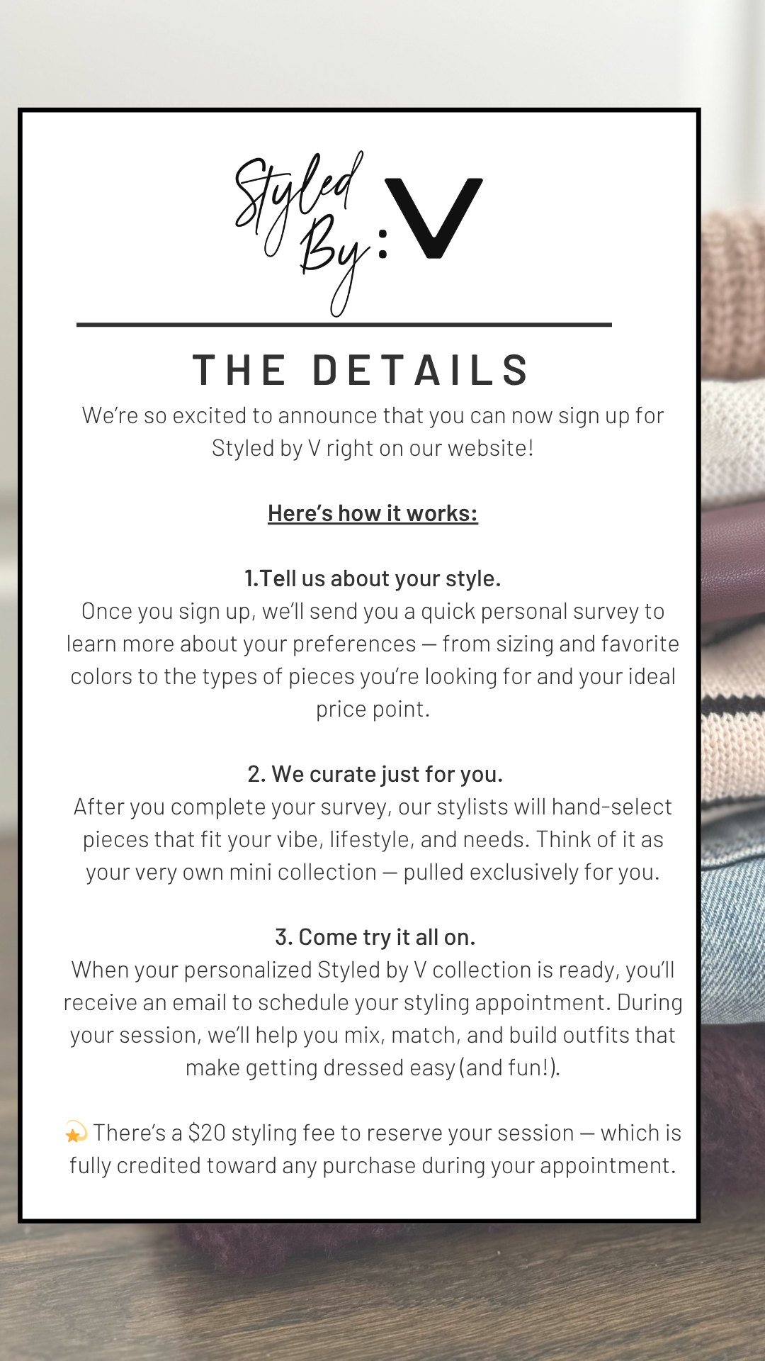 STYLED BY V - PERSONAL STYLING SERVICE