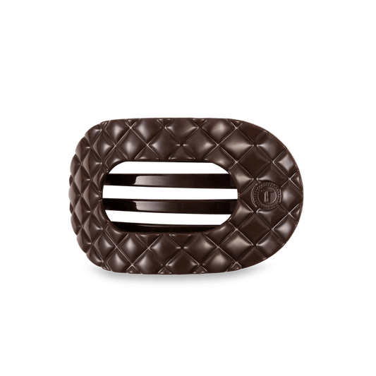 Truly Taupe Quilted Flat Round Hair Clip