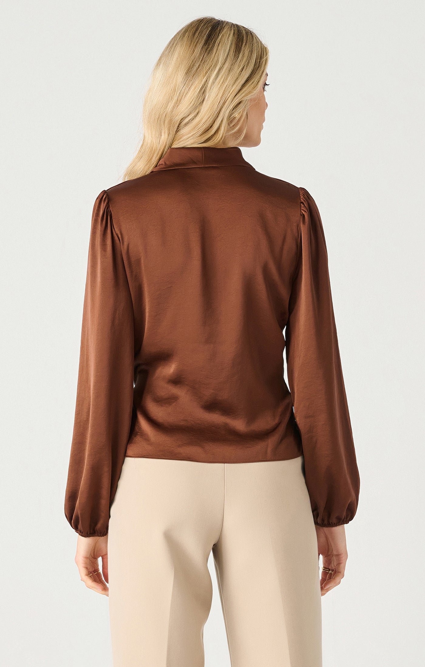 LS Soft Wrap Blouse - Cognac