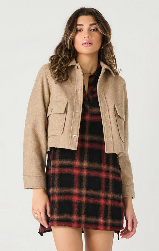 Cropped Utility Jacket - Taupe