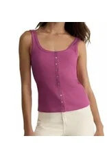 Niko Scallop Rib Tank Top-Berry Blush
