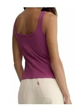Niko Scallop Rib Tank Top-Berry Blush